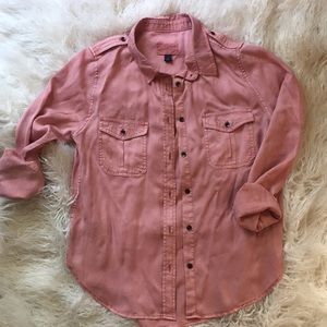 Pink Utility Button Down XS